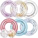 Elcoho 8 Pack Inflatable Glitters Pool Float Beach Balls Set 35 Inch Large Swim Ring Flotation Pool Floats Toy Inflatable Transparent Inner Tube Confetti Beach Balls for Swimming Pool Beach - Image 2