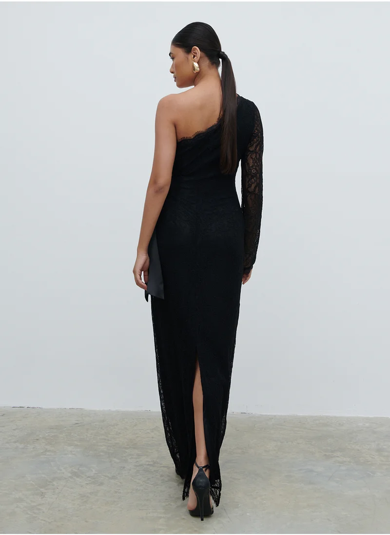 بريتي لافيش Mollie One Shoulder Lace Dress