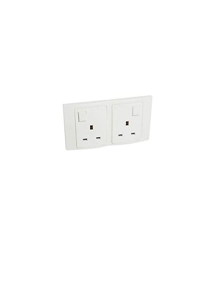 Legrand Mallia White Switched Outlet - 2 Gang, 13A 250V - 281113 - Image 3