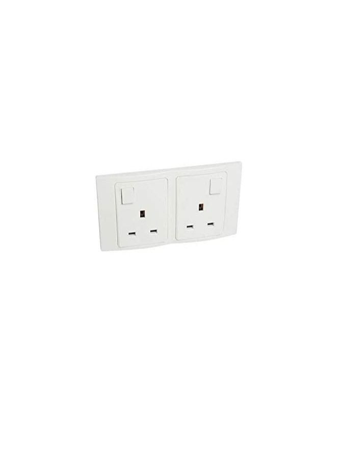 Legrand Mallia White Switched Outlet - 2 Gang, 13A 250V - 281113 - Image 2