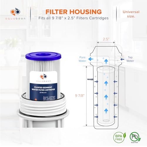 Aquaboon 20 Micron Pleated Sediment Filter Cartridge 10" x 2.5" Whole House Water Filter Replacement Compatible with WFPFC3002, WHKF-WHPL, 6-Pack - Image 2