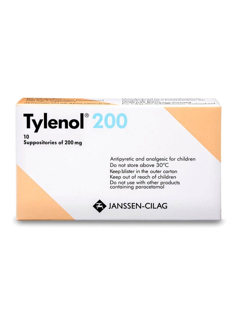 Tylenol 200  MG Suppository 10 Pcs - Image 1