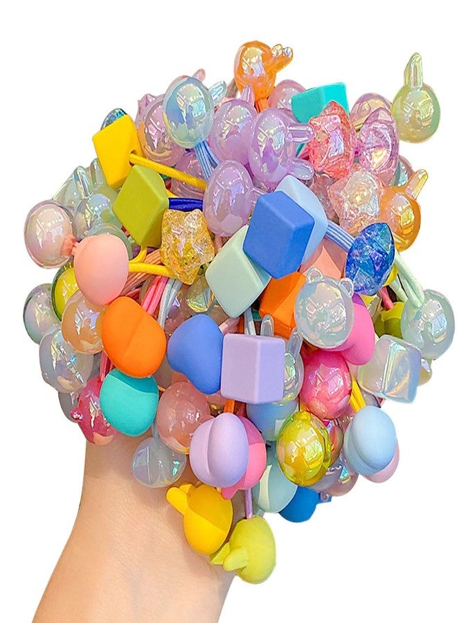 FZBNSRKO 30pcs Baby Hair Ties,Multicolor Star/Floral/Heart/Ball Baby Hair Ties Bows Soft Elastic Ponytail Holders Hair Scrunchies Accessories for Baby Girls Infants Toddlers - Image 1