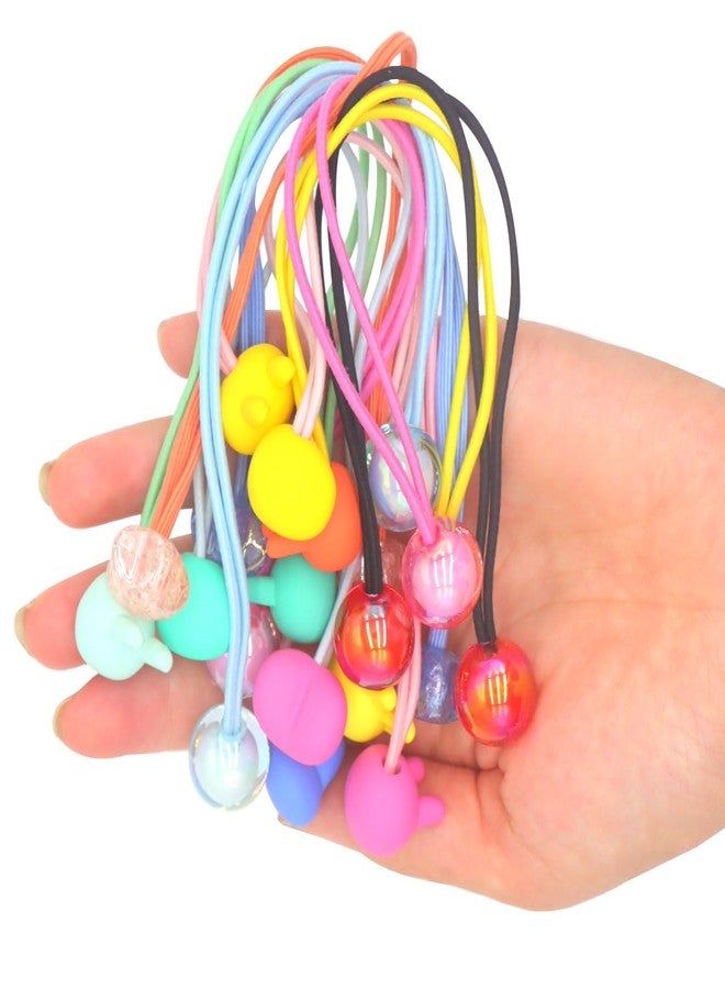 FZBNSRKO 30pcs Baby Hair Ties,Multicolor Star/Floral/Heart/Ball Baby Hair Ties Bows Soft Elastic Ponytail Holders Hair Scrunchies Accessories for Baby Girls Infants Toddlers - Image 2