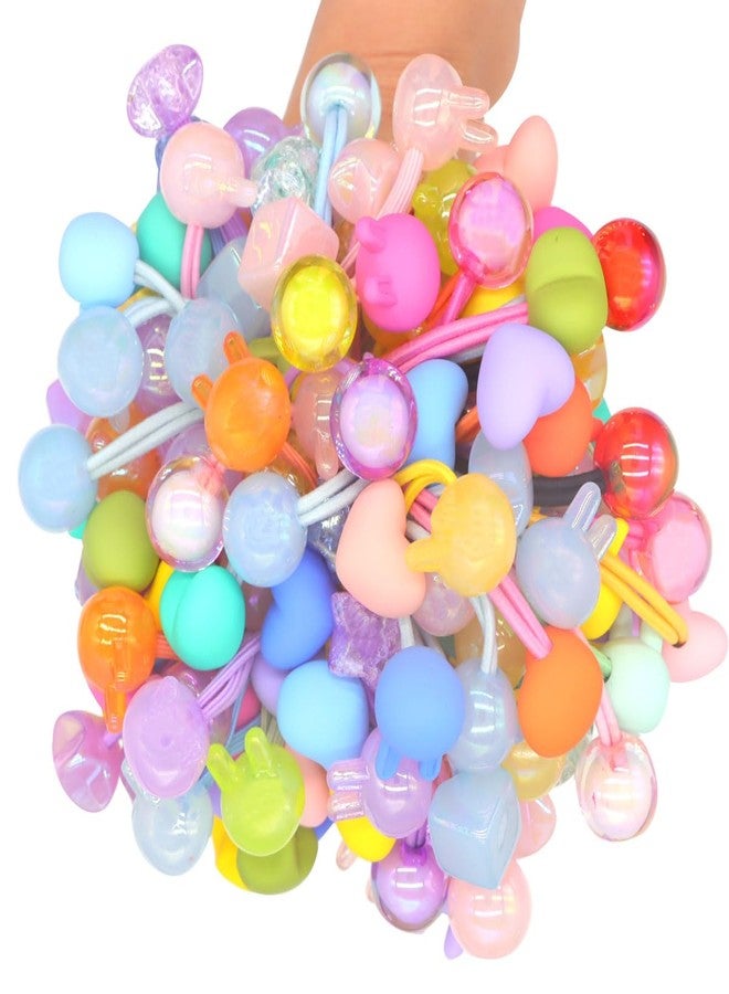 FZBNSRKO 30pcs Baby Hair Ties,Multicolor Star/Floral/Heart/Ball Baby Hair Ties Bows Soft Elastic Ponytail Holders Hair Scrunchies Accessories for Baby Girls Infants Toddlers - Image 4