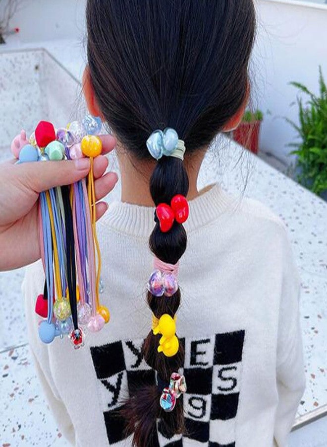 FZBNSRKO 30pcs Baby Hair Ties,Multicolor Star/Floral/Heart/Ball Baby Hair Ties Bows Soft Elastic Ponytail Holders Hair Scrunchies Accessories for Baby Girls Infants Toddlers - Image 3