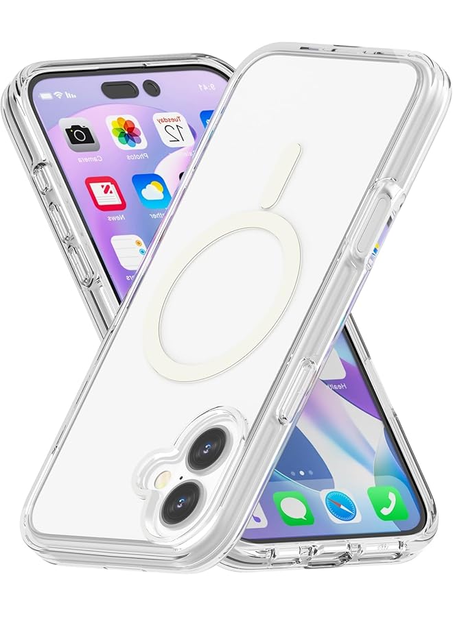 erorex Magnetic Case For Iphone 16 Plus Compatible With Magsafe Wireless Charging Shockproof Phone Bumper Cover Anti Scratch Clear Back - Image 3