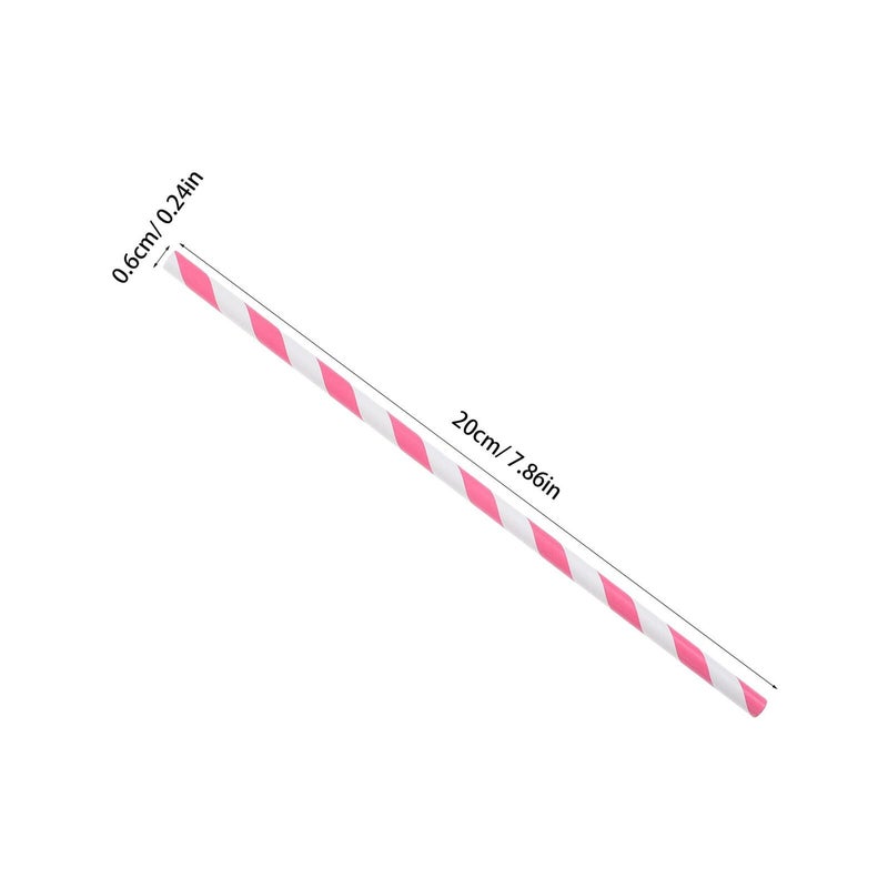 Garneck 100pcs Biodegradable Striped Paper Drinking Straws 20cm for Cocktail, Coffee and Party Use - Image 3