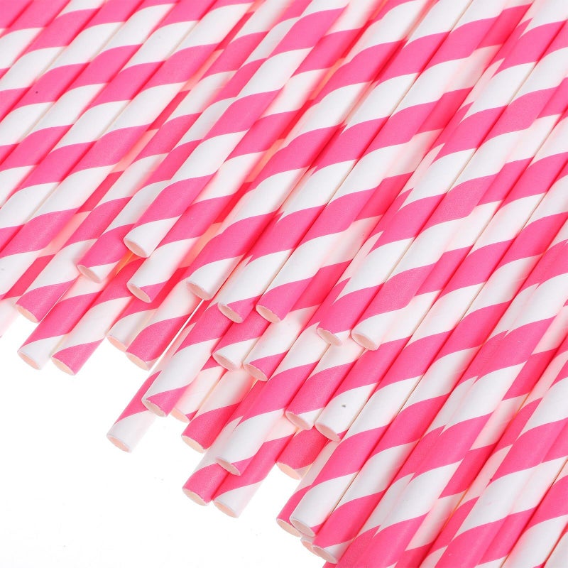 Garneck 100pcs Biodegradable Striped Paper Drinking Straws 20cm for Cocktail, Coffee and Party Use - Image 4