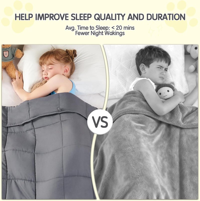 yescool Weighted Blanket 5 Pounds Cooling Weighted Lap Blanket, Grey Heavy Blanket for Sleeping, Weighted Throw Blanket Gift for 40-60lbs, 36"x48" - Image 2