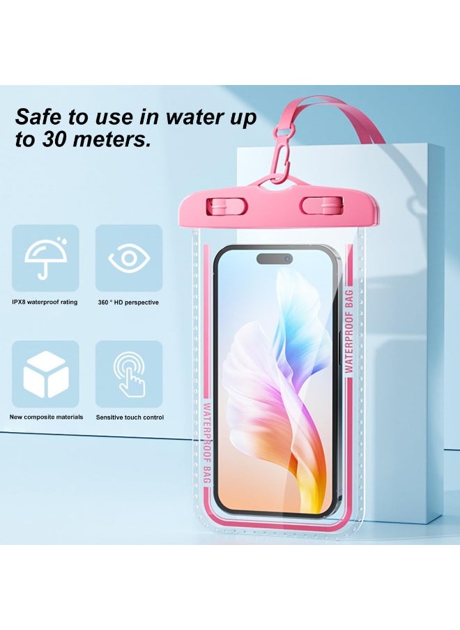 Golden 2 Pack IPX8 Waterproof Phone Pouch Crossbody Lanyard [Easy Lock & Heavy Duty] Water Proof Cell Phone Case Dry Bag for iPhone 16 15 14 13 Pro Max, Galaxy S23 Ultra, All 4-7" Cellphones(D7-2 )  - Image 2