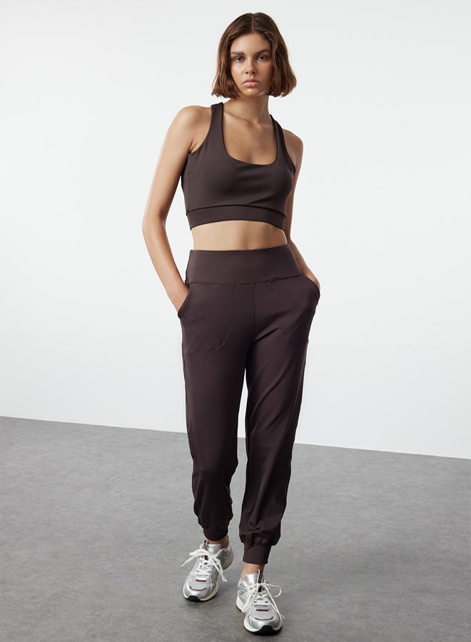 trendyol Bitter Brown Diver/Scuba Fabric Relaxed Cut Knitted Sports Sweatpants - Image 1