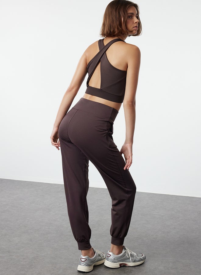 trendyol Bitter Brown Diver/Scuba Fabric Relaxed Cut Knitted Sports Sweatpants - Image 2