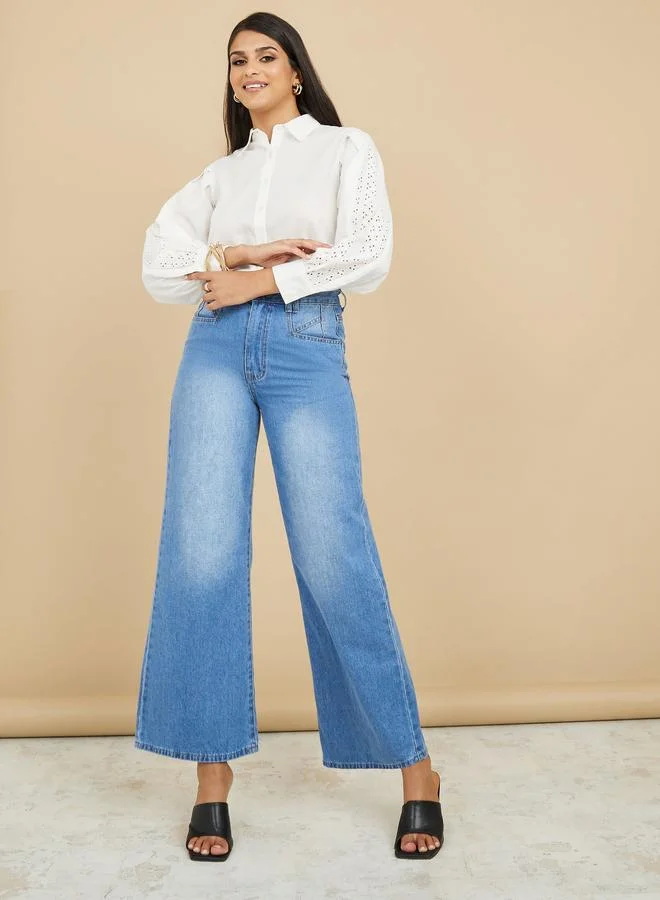 ستايلي بلوزة بروديري باكمام طويلة