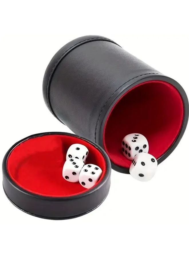 Green PU Leather Dice Cup With Lid Quiet Dice Set For Board Games Party - Image 5