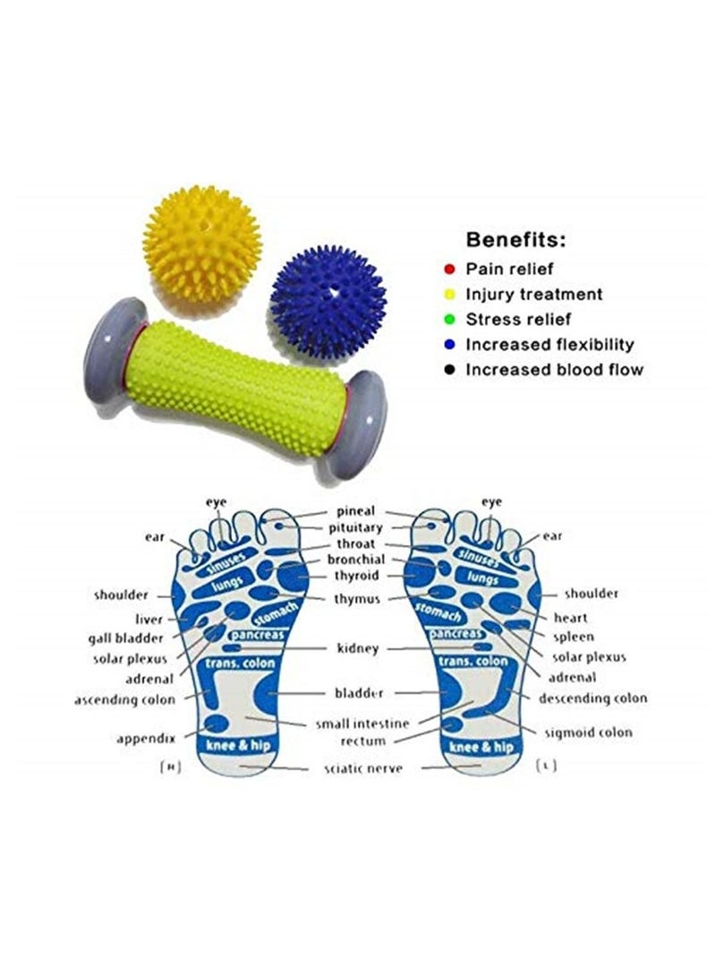 Foot Massage Roller Muscle Roller Stick Wrists and Forearms Exercise Roller Massager for Plantar Fasciitis - Image 2