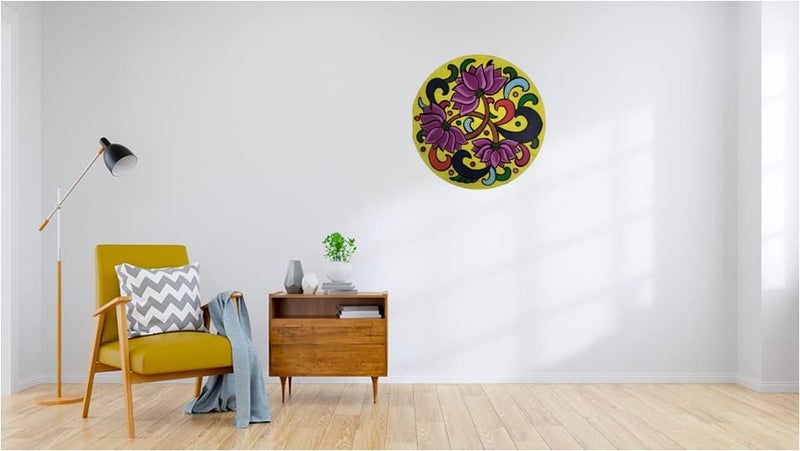 GSTORE GSTORE Pine MDF PreMarked Wooden Lotus Design Rangoli Round Shapes Cutout for DIY Work Art and Craft for Mandala Art Acrylic Painting 8 Inch Pack of 2 275 mm Thikness  - Image 3