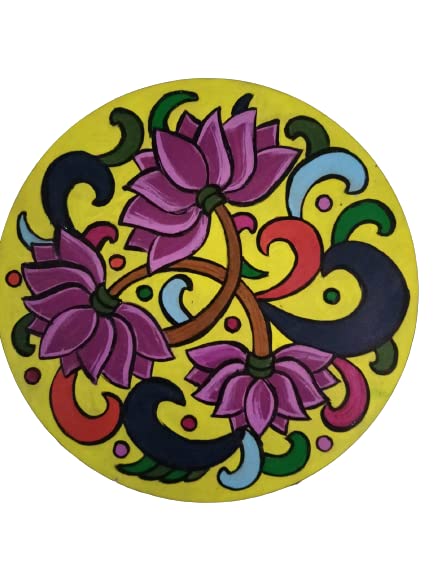 GSTORE GSTORE Pine MDF PreMarked Wooden Lotus Design Rangoli Round Shapes Cutout for DIY Work Art and Craft for Mandala Art Acrylic Painting 8 Inch Pack of 2 275 mm Thikness  - Image 4