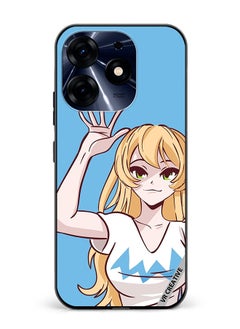 Protective Case Cover For Tecno Spark 10 Pro Anime Girl Waving Hand Design Multicolour