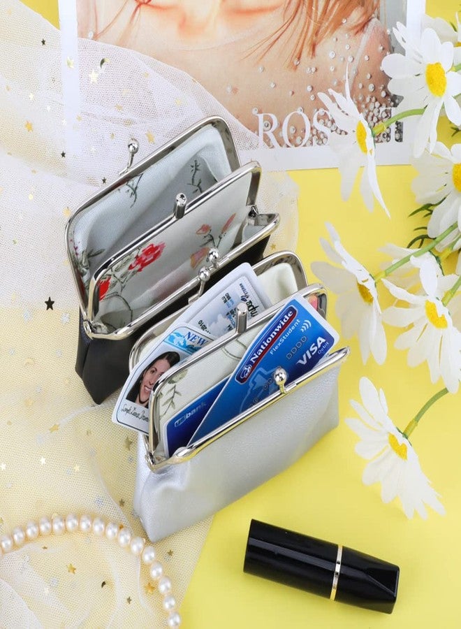 Oyachic 2 Packs Leather Change Purse,Double Pocket Change Pouch,Clutch Wallet with Clasp Closure for Women Girls - Image 5