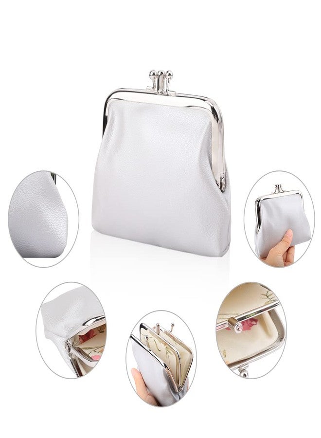 Oyachic 2 Packs Leather Change Purse,Double Pocket Change Pouch,Clutch Wallet with Clasp Closure for Women Girls - Image 3