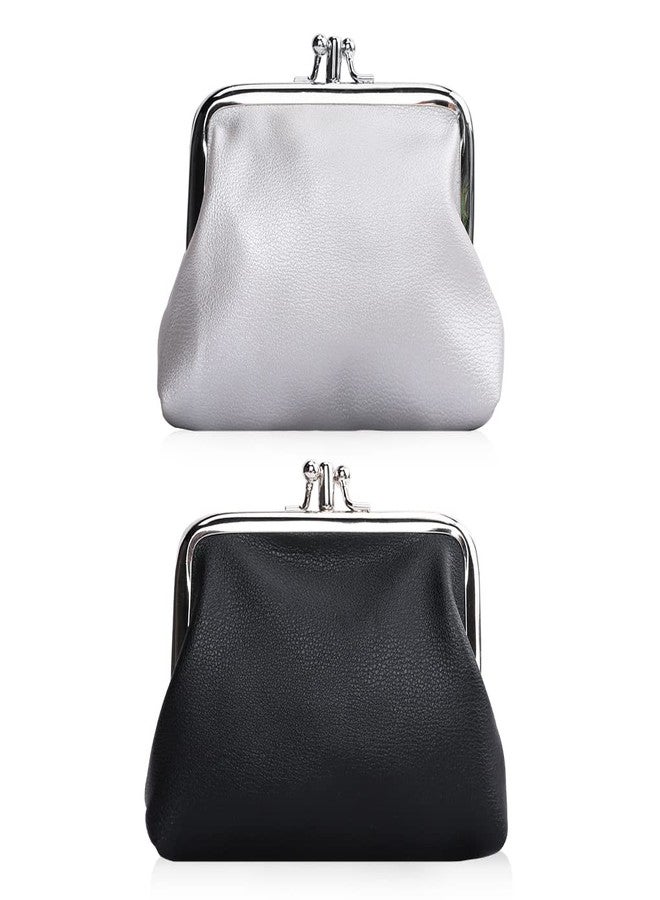 Oyachic 2 Packs Leather Change Purse,Double Pocket Change Pouch,Clutch Wallet with Clasp Closure for Women Girls - Image 1