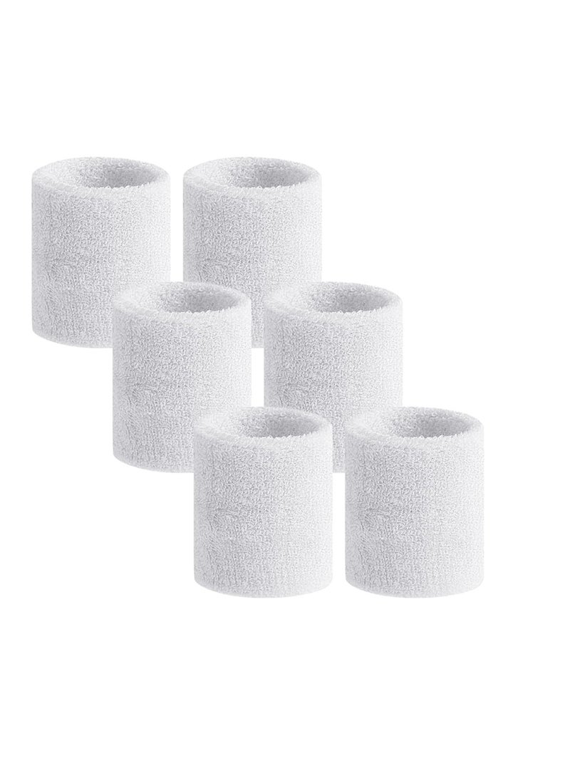 Spall Direct Absorbent Wrist Sweatbands for Athletic Men and Women - 6 Pcs Tennis Wrist Sweat Bands for Gym & Running-Wicking Wristbands for Exercise - Image 1