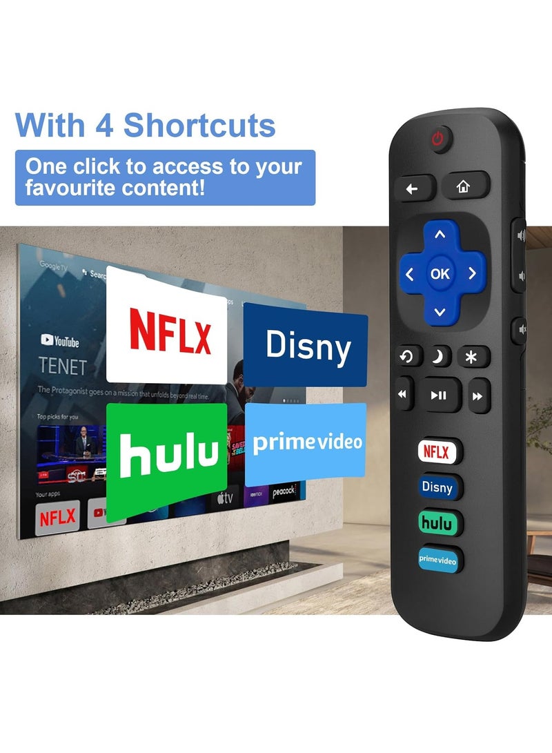 ELTRAZONE RC280 RC282 Replacement Remote Control for TCL Roku Smart LED TV with Buttons for Netflix, Sling, Hulu, Direct TV Now – With Battery - Image 3