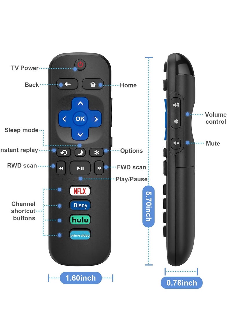ELTRAZONE RC280 RC282 Replacement Remote Control for TCL Roku Smart LED TV with Buttons for Netflix, Sling, Hulu, Direct TV Now – With Battery - Image 5