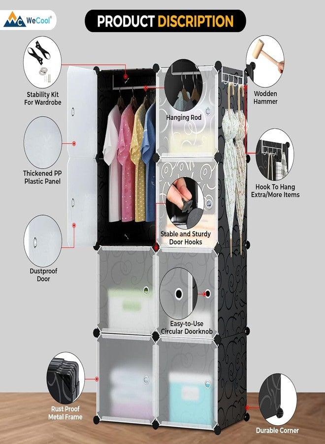 KEEKOS Kids Plastic Collapsible Wardrobe Organizer for Storage | Cute Cartoon Design | Heavy Duty Cloth Organizer for Storage | Easy to Assemble | Perfect for Kids Room & Home (Black-N5) - Image 3
