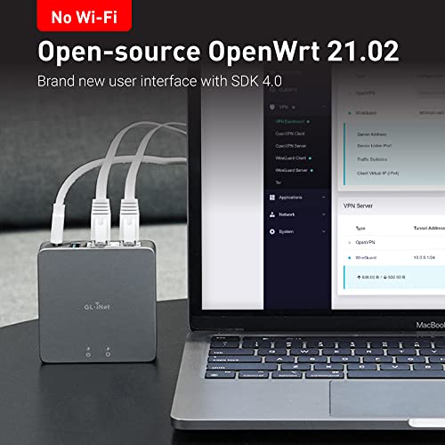 GL.iNet GLiNet MT2500ABrume 2 Professional Mini VPN Security Gateway Home Office Remote Work SitetoSite WireGuard OpenVPN Server Client 247 Connection 25G WAN USB30 OpenWrt NO WiFi Ethernet Only - Image 3