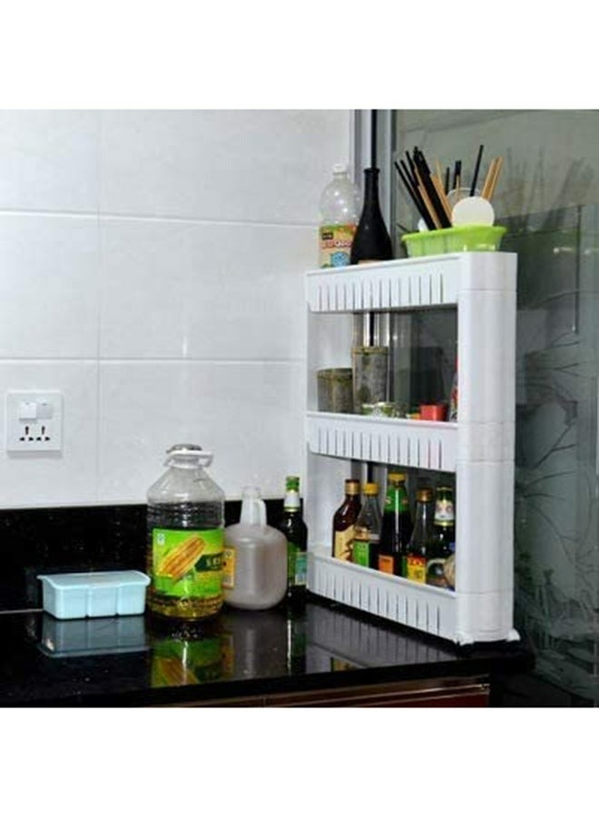 MT 3 Layer Multi purpose Side Storage Rack White - Image 4