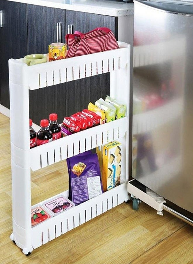 MT 3 Layer Multi purpose Side Storage Rack White - Image 2