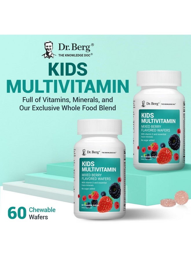Dr. Berg Nutritionals Dr. Berg Kids Chewable Multivitamins (NOT Sweetened w/Sugar) - Daily Multivitamin for Kids That Includes 20 Nutrients & Trace Mineral Complex - Mixed Berry Chewable Vitamins for Kid - Red Wafers - Image 3
