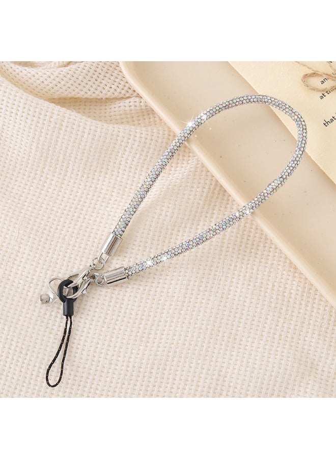 NIBEMINENT Super Cute Beaded Phone Charm – Trendy Phone Chain Wrist Strap, Shining Beads Chain Lanyard for Cell Phone