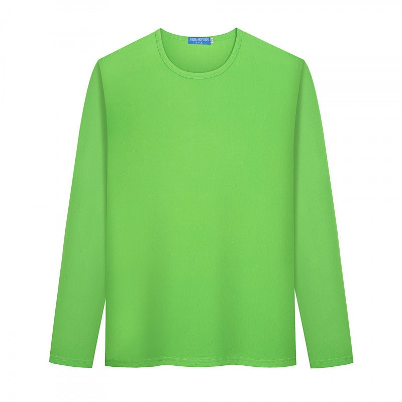 200G Modal Long Sleeve Crewneck Solid Color T-Shirt Diy Printed Personality Po Couple Printed Picture Not Pilling Advertising Shirt - Image 1