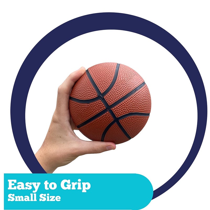Botabee 5" Rubber Mini Basketballs (2-Pack) - Realistic Bounce and Grip for Indoor and Outdoor Play - Small Basketball for Kids - Durable and Fun, Perfect for Mini Hoops - Image 5