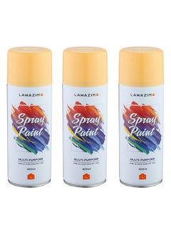 LAWAZIM Pack Of 3 Spray Paint Set - 33  Cream Beige - Multi-Surface 400ml Paint with Quick-Drying Cans - Ideal for Wood, Plastic, Metal, Interior & Exterior Uses, DIY, Automotive, and Arts & Crafts  - Image 1