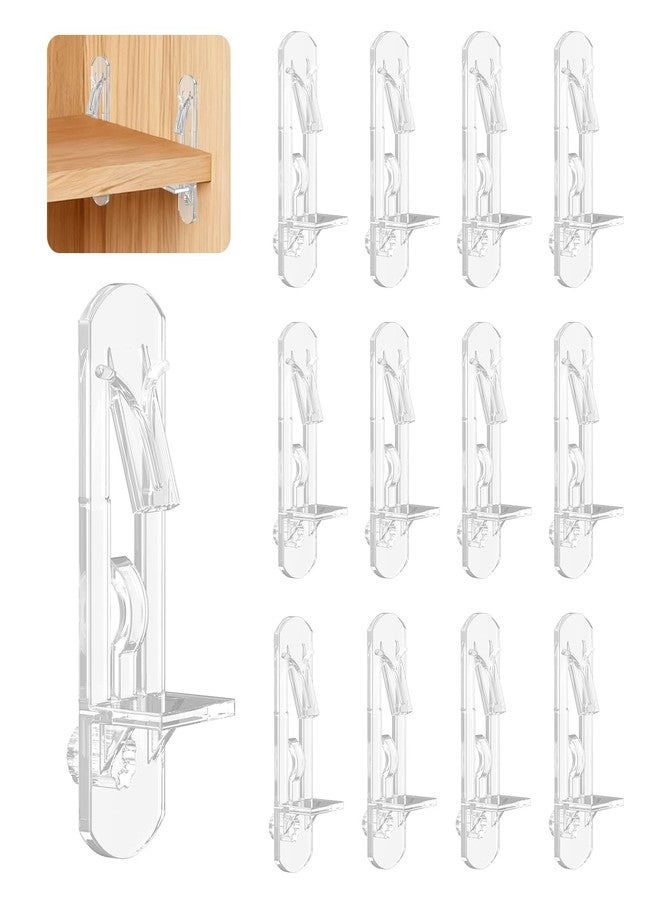 Vibit 28 Pcs Clear Plastic Cabinet Shelf Pegs, 5 mm Cabinet Shelf Pins, Self-Locking Shelf Support Pegs Shelf Brackets for 3/4 Inch Thick Shelves, Cabinet Shelf Clips for Wood Shelving - Image 1