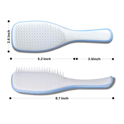 N Treck Paddle Detangler Brush for Men & Women | Comb for Dry & Wet Styling | Flexible Bristles Gently Glide Through Hair & Massage Scalp | Reduces Damage - Pack of 1, Blue - Image 3