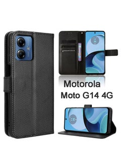 GKK Compatible with Motorola Moto G14 4G Leather Case Cover,Support PU Leather flip Insert Card Anti-vibration and Anti-wear Cover Compatible with Motorola Moto G24/24power 4G Case Cover Black  - Image 1