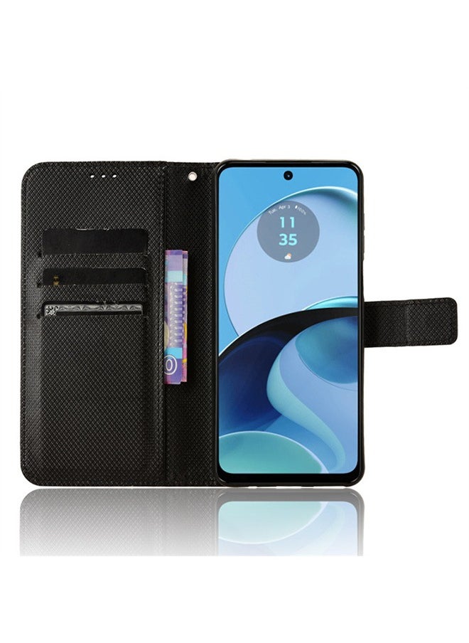 GKK Compatible with Motorola Moto G14 4G Leather Case Cover,Support PU Leather flip Insert Card Anti-vibration and Anti-wear Cover Compatible with Motorola Moto G24/24power 4G Case Cover Black  - Image 5