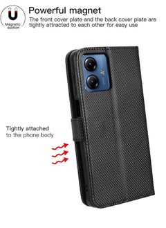 GKK Compatible with Motorola Moto G14 4G Leather Case Cover,Support PU Leather flip Insert Card Anti-vibration and Anti-wear Cover Compatible with Motorola Moto G24/24power 4G Case Cover Black  - Image 2