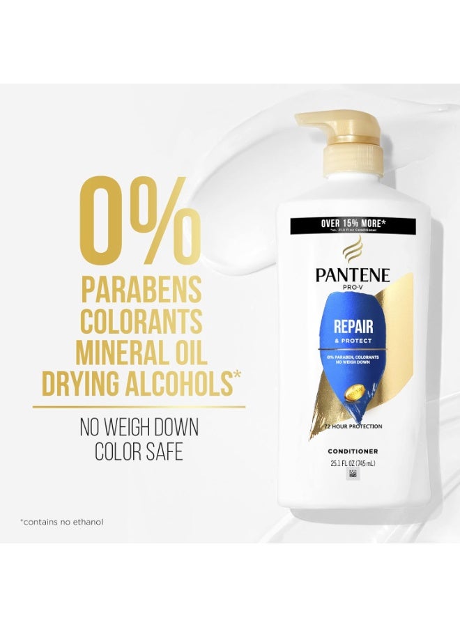 Pantene Pantene Conditioner Twin Pack with Hair Treatment, Repair & Protect for Damaged Hair, Safe for Color-Treated Hair - Image 4