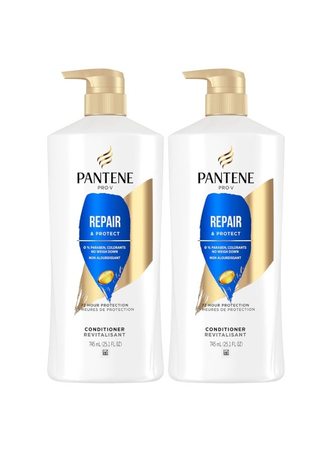 Pantene Pantene Conditioner Twin Pack with Hair Treatment, Repair & Protect for Damaged Hair, Safe for Color-Treated Hair - Image 1