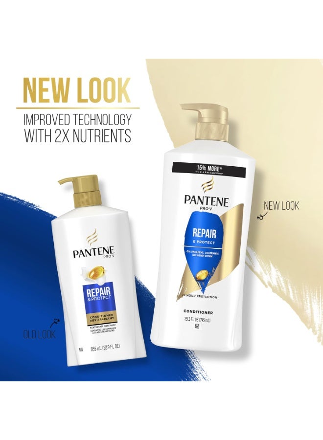Pantene Pantene Conditioner Twin Pack with Hair Treatment, Repair & Protect for Damaged Hair, Safe for Color-Treated Hair - Image 2