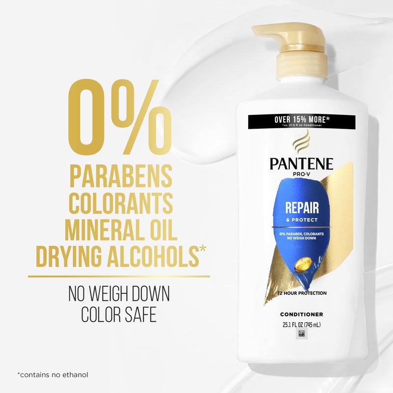 Pantene Conditioner Twin Pack with Hair Treatment, Repair & Protect for Damaged Hair, Safe for Color-Treated Hair - Image 2