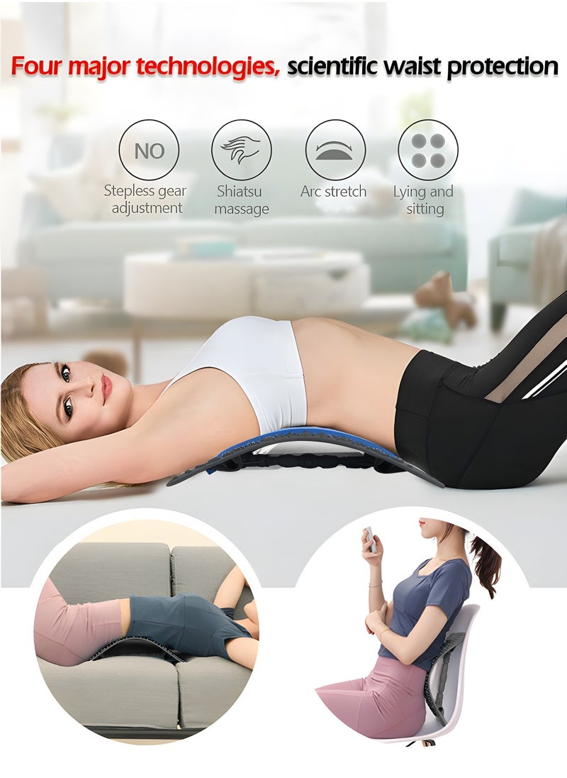 GROIC Back Stretcher, Spine Deck Back Pain Relief Products with Magnetic Acupressure Points, Adjustable Back Cracker, Spine Deck Back Stretcher Lower Back Pain Relief for Sciatica, Herniated Disc, Scoliosis  - Image 3