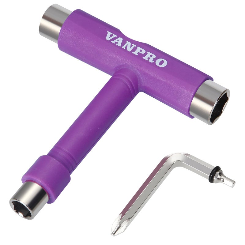 Vanpro skateboard tools skate tool all in one Used for installation and maintenance of various skateboards and roller skatesï¼Œetc.(Snow Purple, Pack of 1) - Image 1