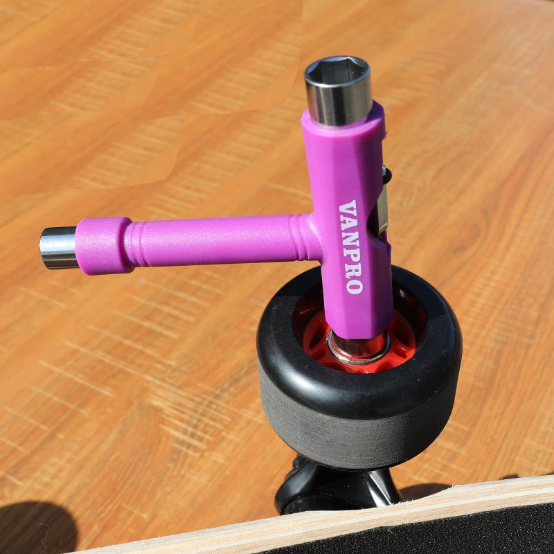 Vanpro skateboard tools skate tool all in one Used for installation and maintenance of various skateboards and roller skatesï¼Œetc.(Snow Purple, Pack of 1) - Image 4